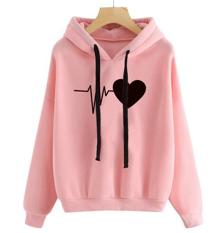 Heart Print Hoodie