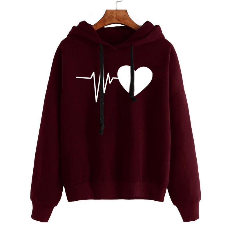 Heart Print Hoodie