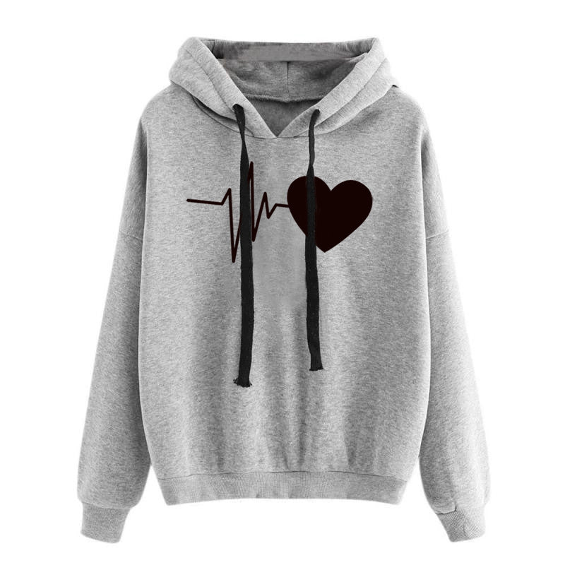 Heart Print Hoodie